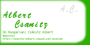 albert csanitz business card